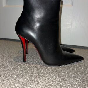 Christian Louboutin Miss Z Black Leather Pointed Stiletto Ankle Boots